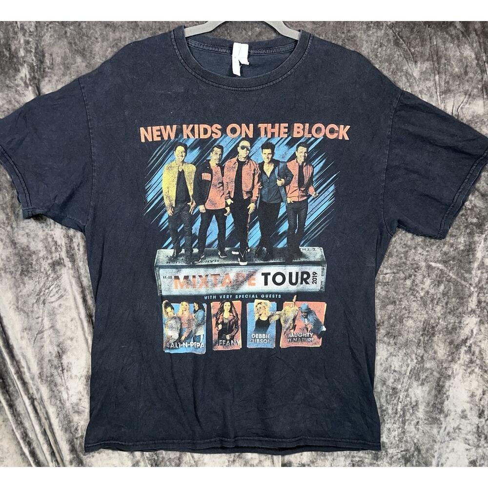 New Kids On The Block Mixtape Tour 2019 Band T-Shirt NKOTB Black Size L